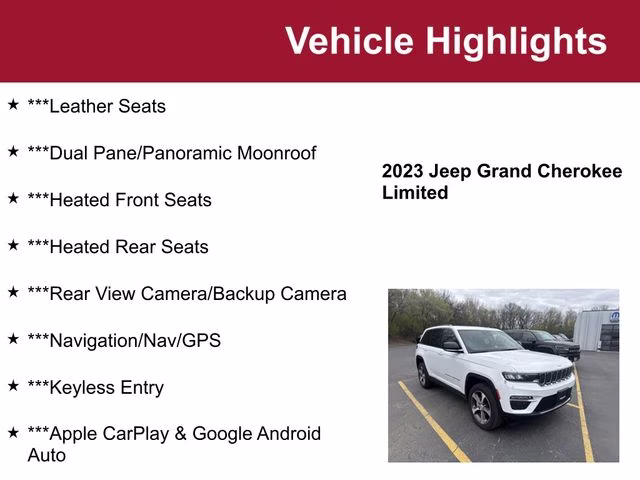 Used 2023 Jeep Grand Cherokee Limited with VIN 1C4RJHBG8PC500221 for sale in Waite Park, Minnesota