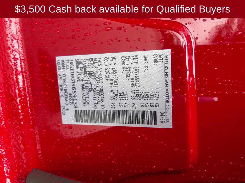 2026 Red Alert Nissan Frontier SV 4X4 Truck