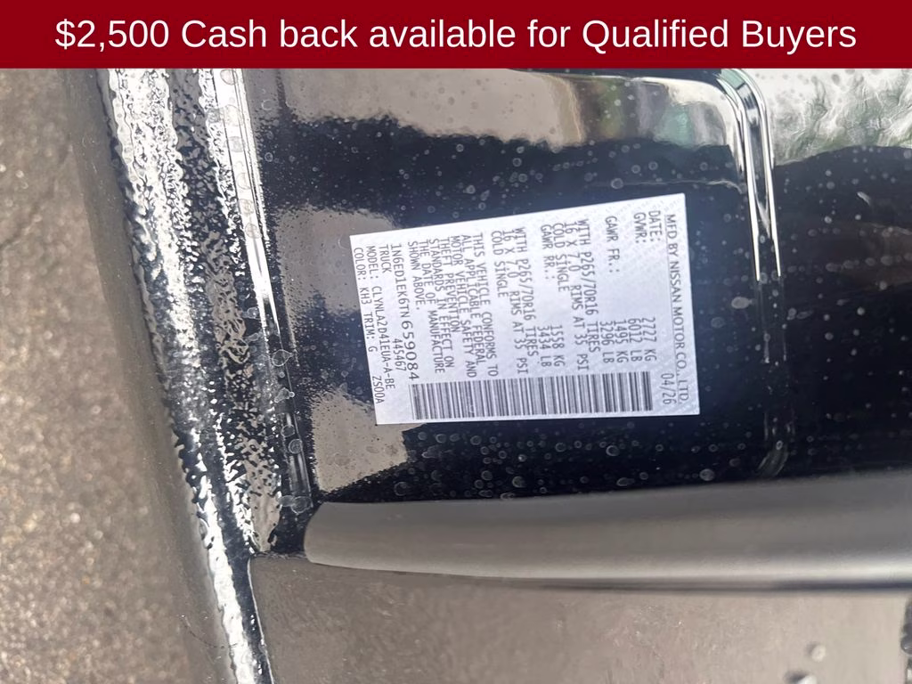 2026 Super Black Nissan Frontier S 4X4 Truck