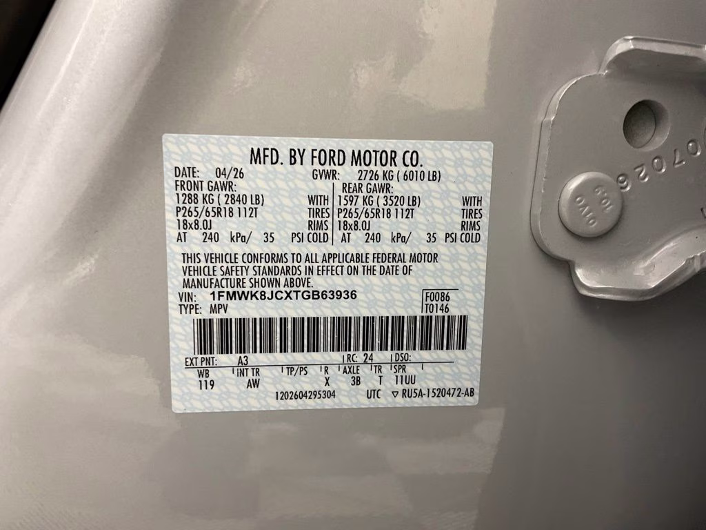 2026 White Ford Explorer Tremor 4X4 SUV