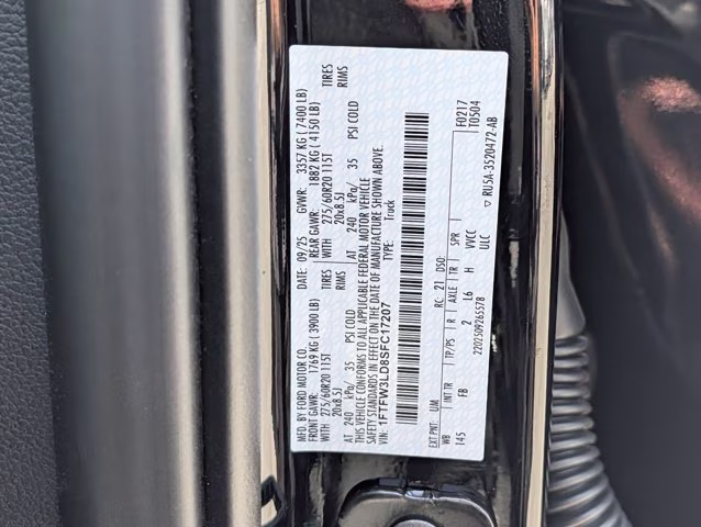 2025 Black Metallic Ford F-150 XLT 4X4 Truck