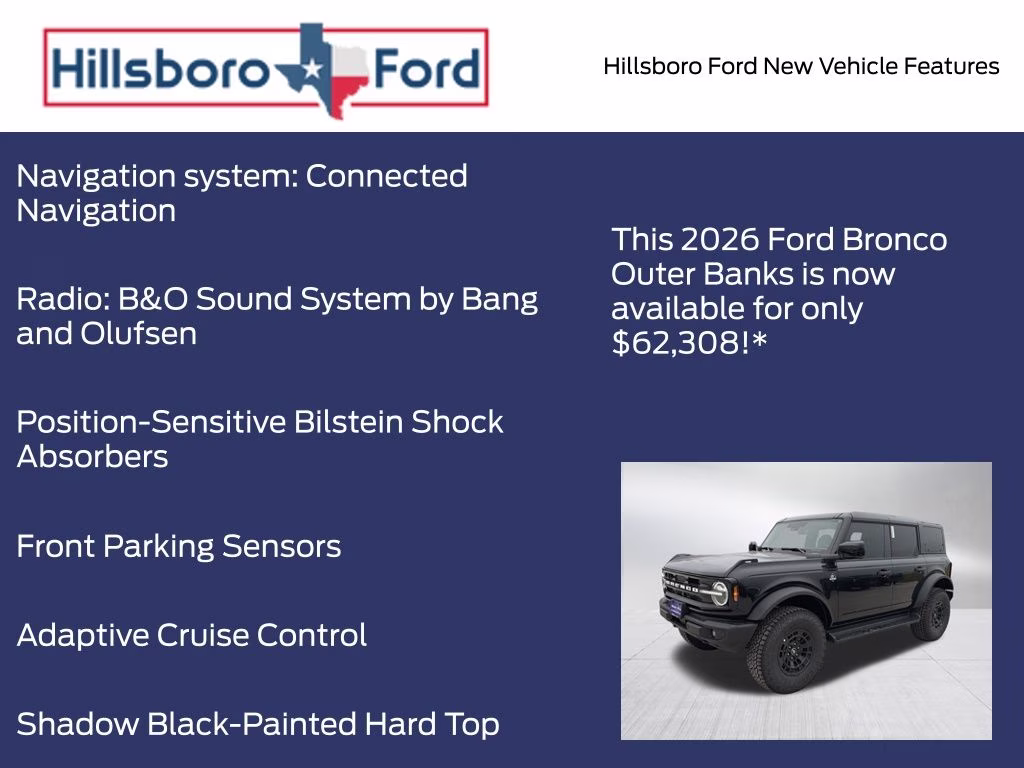 2026 Shadow Black Ford Bronco Outer Banks 4X4 SUV