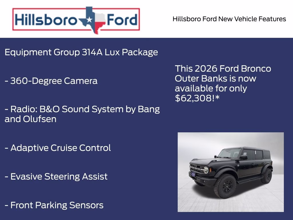 2026 Shadow Black Ford Bronco Outer Banks 4X4 SUV
