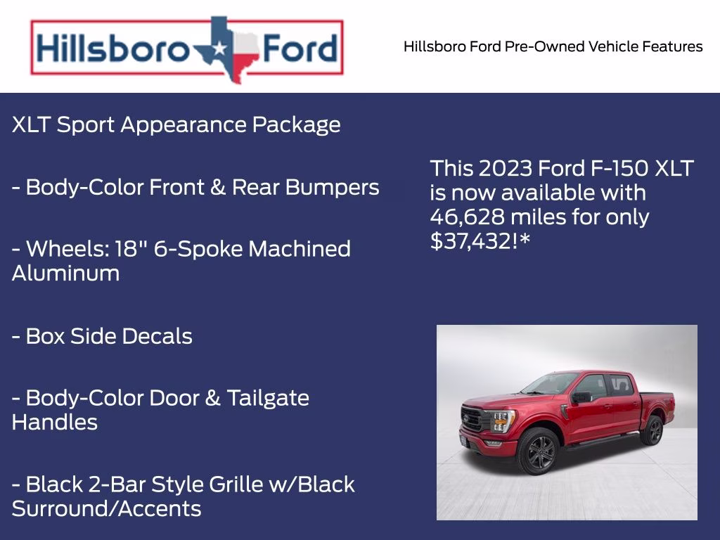 2023 Hot Pepper Red Metallic Tinted Clearcoat Ford F-150 XLT 4X4 Truck
