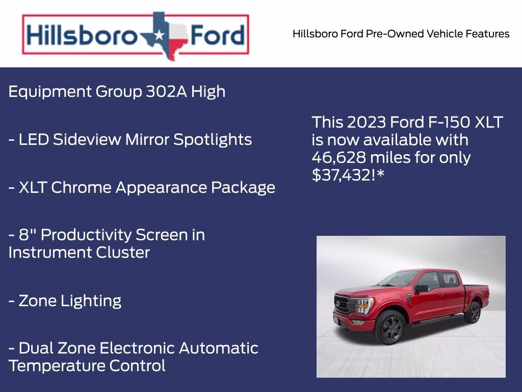2023 Hot Pepper Red Metallic Tinted Clearcoat Ford F-150 XLT 4X4 Truck