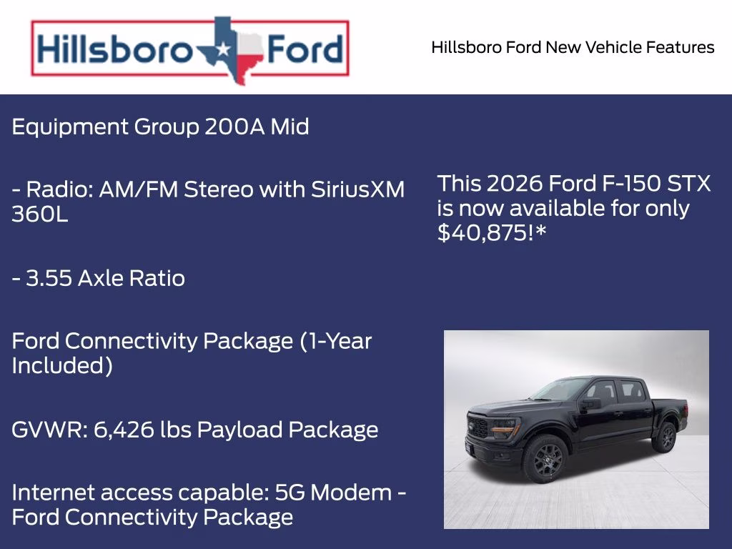 2026 Agate Black Metallic Ford F-150 STX RWD Truck
