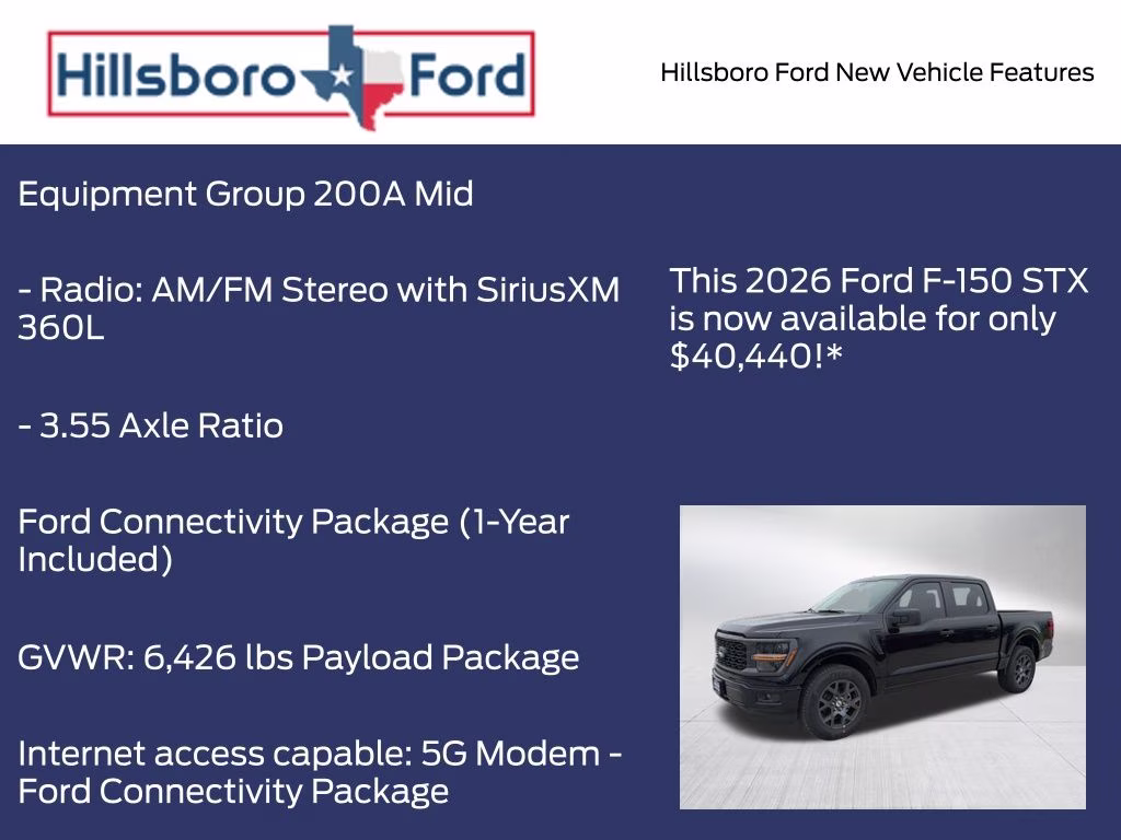 2026 Agate Black Metallic Ford F-150 STX RWD Truck