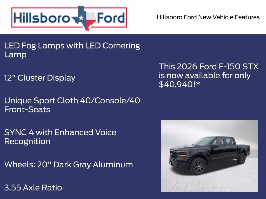 2026 Agate Black Metallic Ford F-150 STX RWD Truck