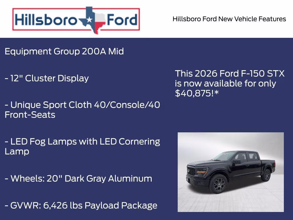 2026 Agate Black Metallic Ford F-150 STX RWD Truck