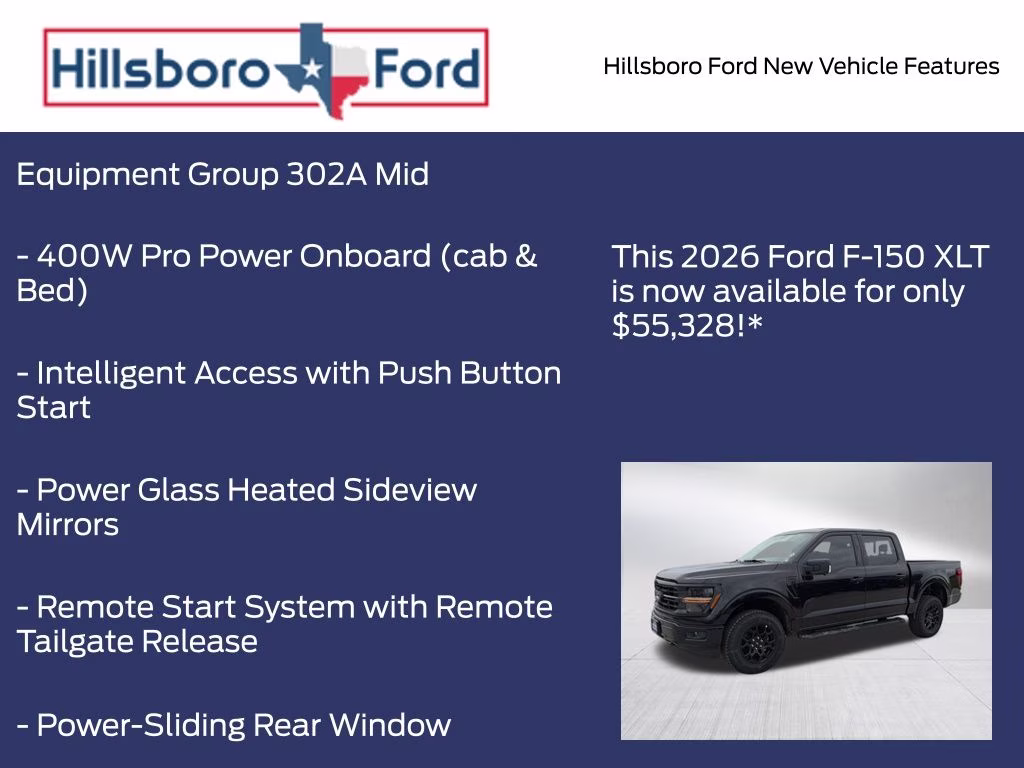 2026 Agate Black Metallic Ford F-150 XLT 4X4 Truck