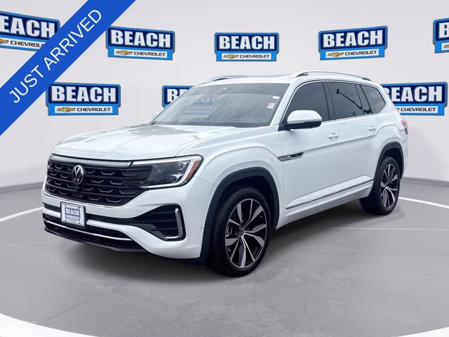 2025 Pure White Volkswagen Atlas 2.0T SEL Premium R-Line AWD SUV