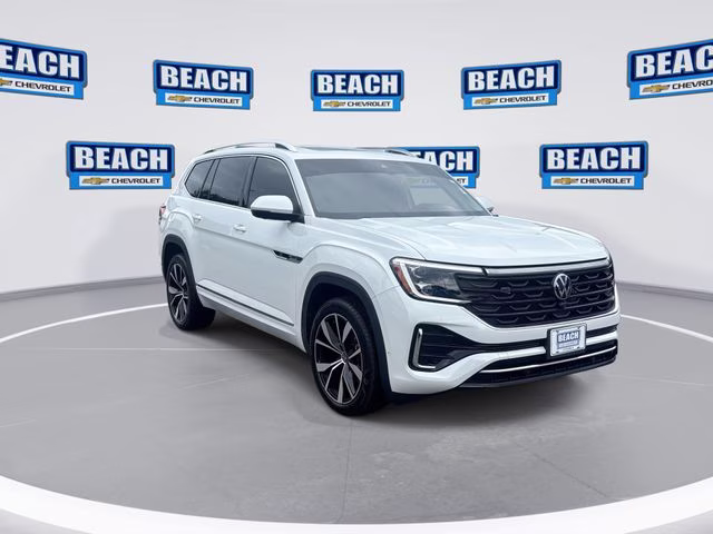 2025 Pure White Volkswagen Atlas 2.0T SEL Premium R-Line AWD SUV