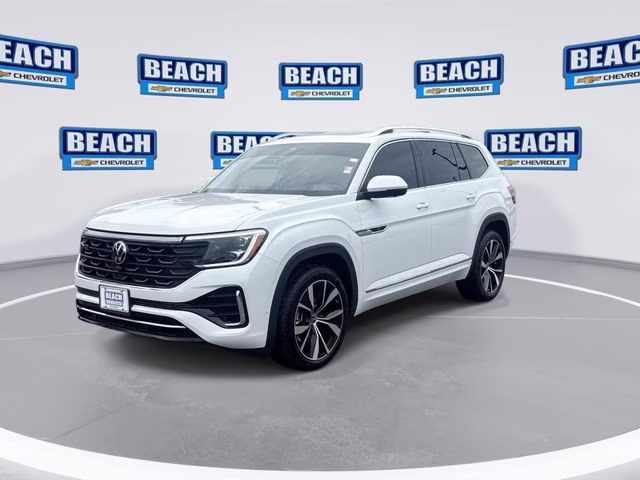 2025 Pure White Volkswagen Atlas 2.0T SEL Premium R-Line AWD SUV