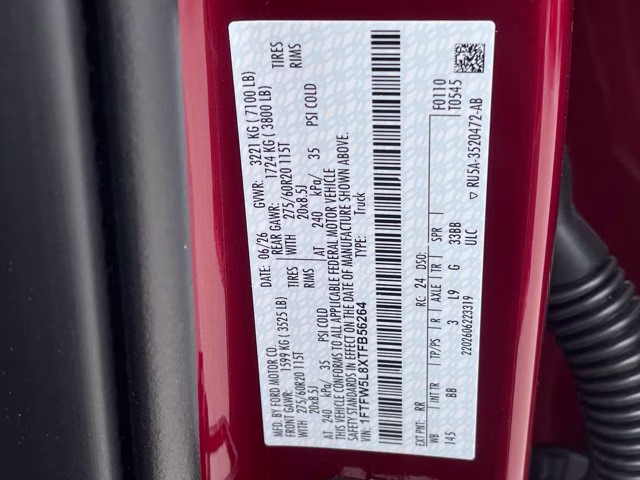 2026 Ruby Red Metallic Tinted Clearcoat Ford F-150 Lariat 4X4 Truck