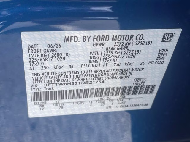 2026 Velocity Blue Ford Maverick XLT FWD Truck