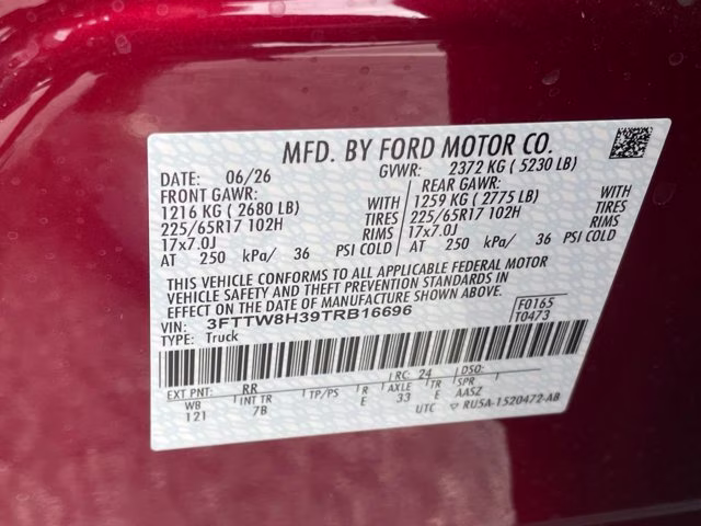 2026 Ruby Red Metallic Tinted Clearcoat Ford Maverick XLT FWD Truck