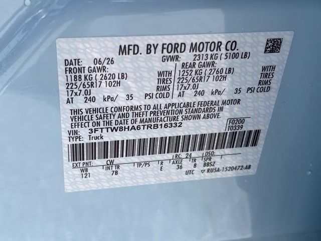 2026 Light Blue Ford Maverick XLT FWD Truck
