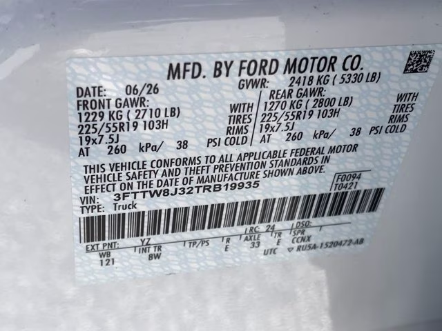 2026 Oxford White Ford Maverick XLT AWD Truck