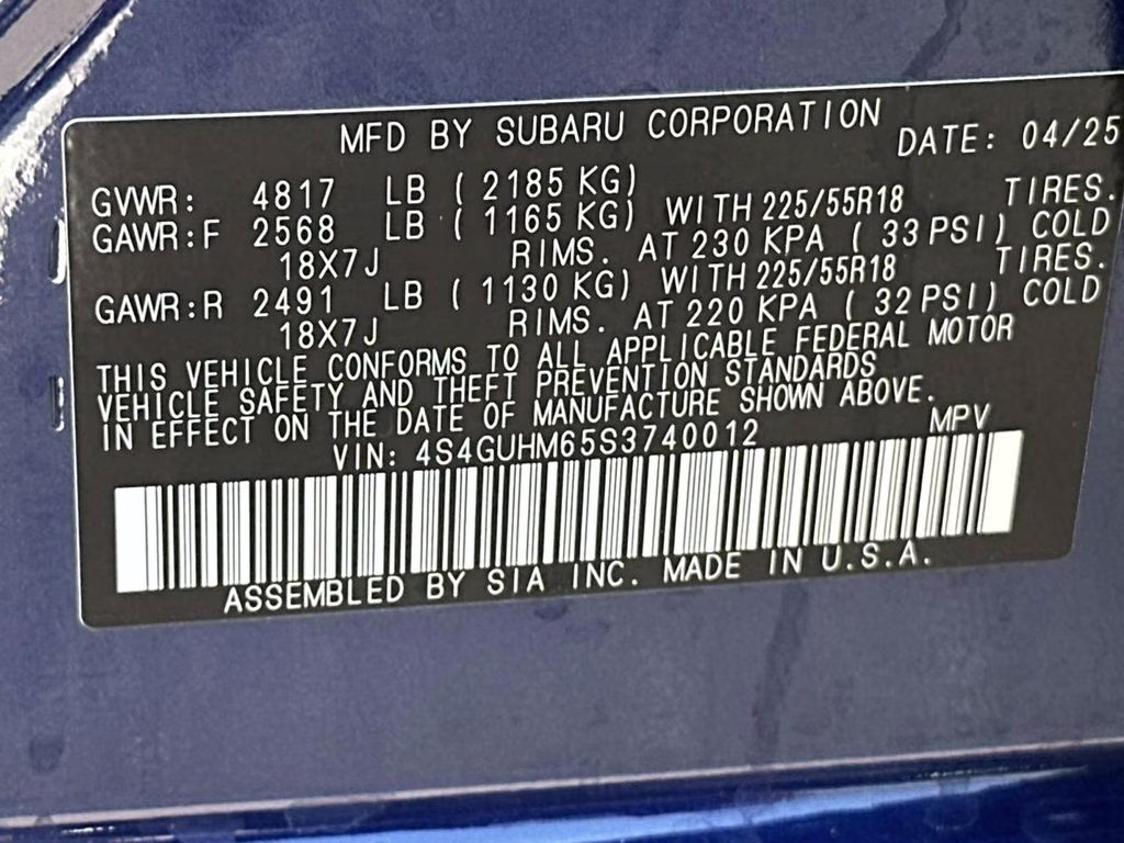 2025 Sapphire Blue Pearl Subaru Crosstrek Limited AWD SUV