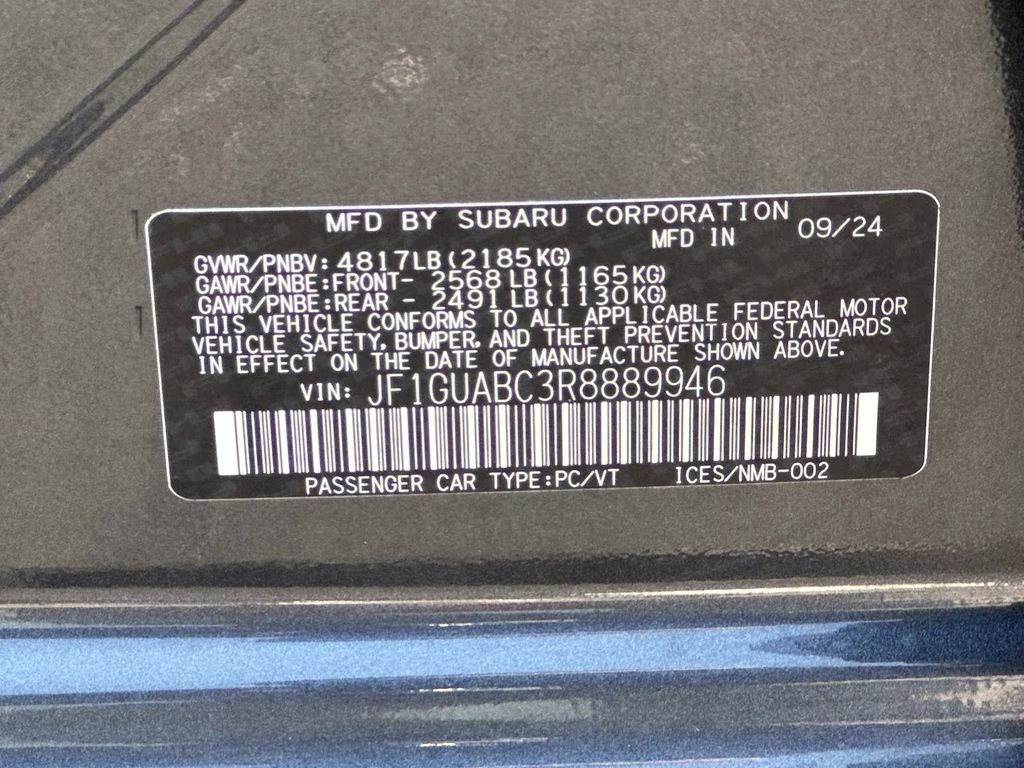 2024 Magnetite Gray Metallic Subaru Impreza Base AWD Hatchback