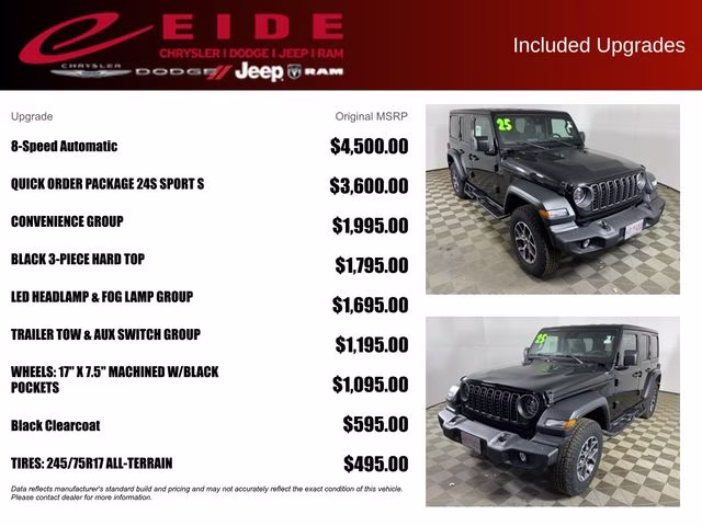 2025 Black Clearcoat Jeep Wrangler Sport S 4X4 SUV