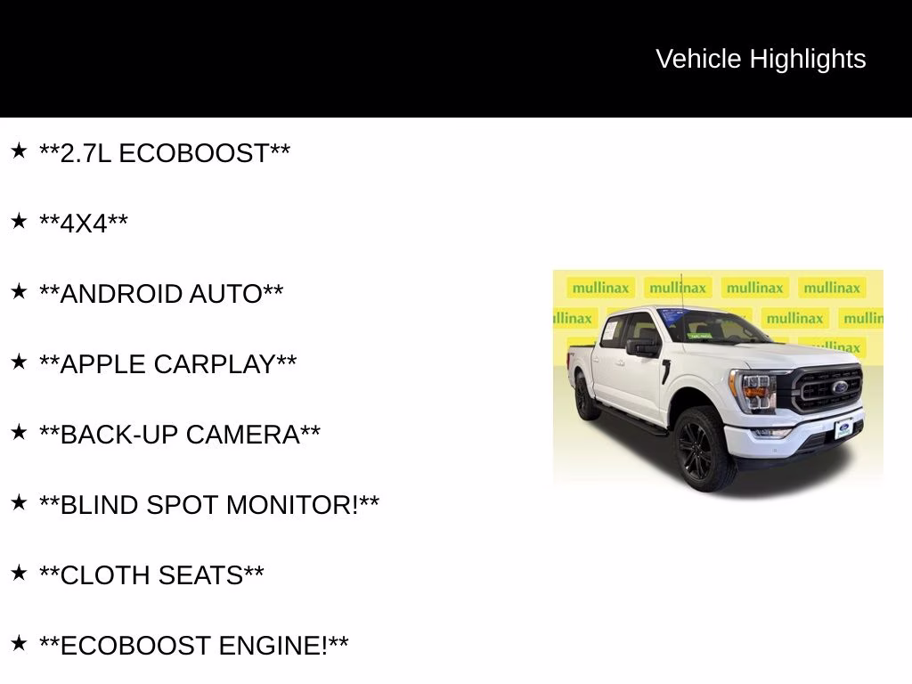 2022 Oxford White Ford F-150 XLT 4X4 Truck