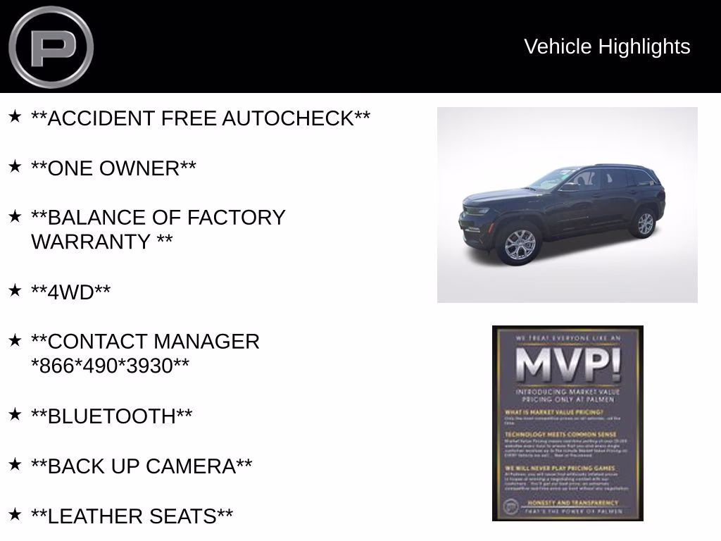 2023 Diamond Black Crystal Pearlcoat Jeep Grand Cherokee Limited 4X4 SUV