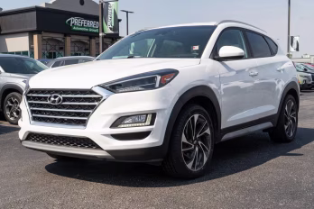 2020 Cream White Pearl Hyundai Tucson Sport AWD SUV