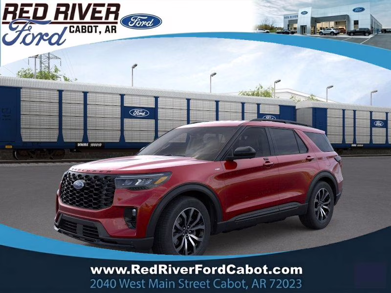 2026 Rapid Red Metallic Tinted Clearcoat Ford Explorer ST-Line RWD SUV