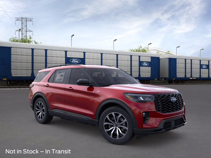 2026 Rapid Red Metallic Tinted Clearcoat Ford Explorer ST-Line RWD SUV