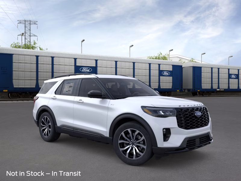 2026 Star White Metallic Tri-Coat Ford Explorer ST-Line 4X4 SUV