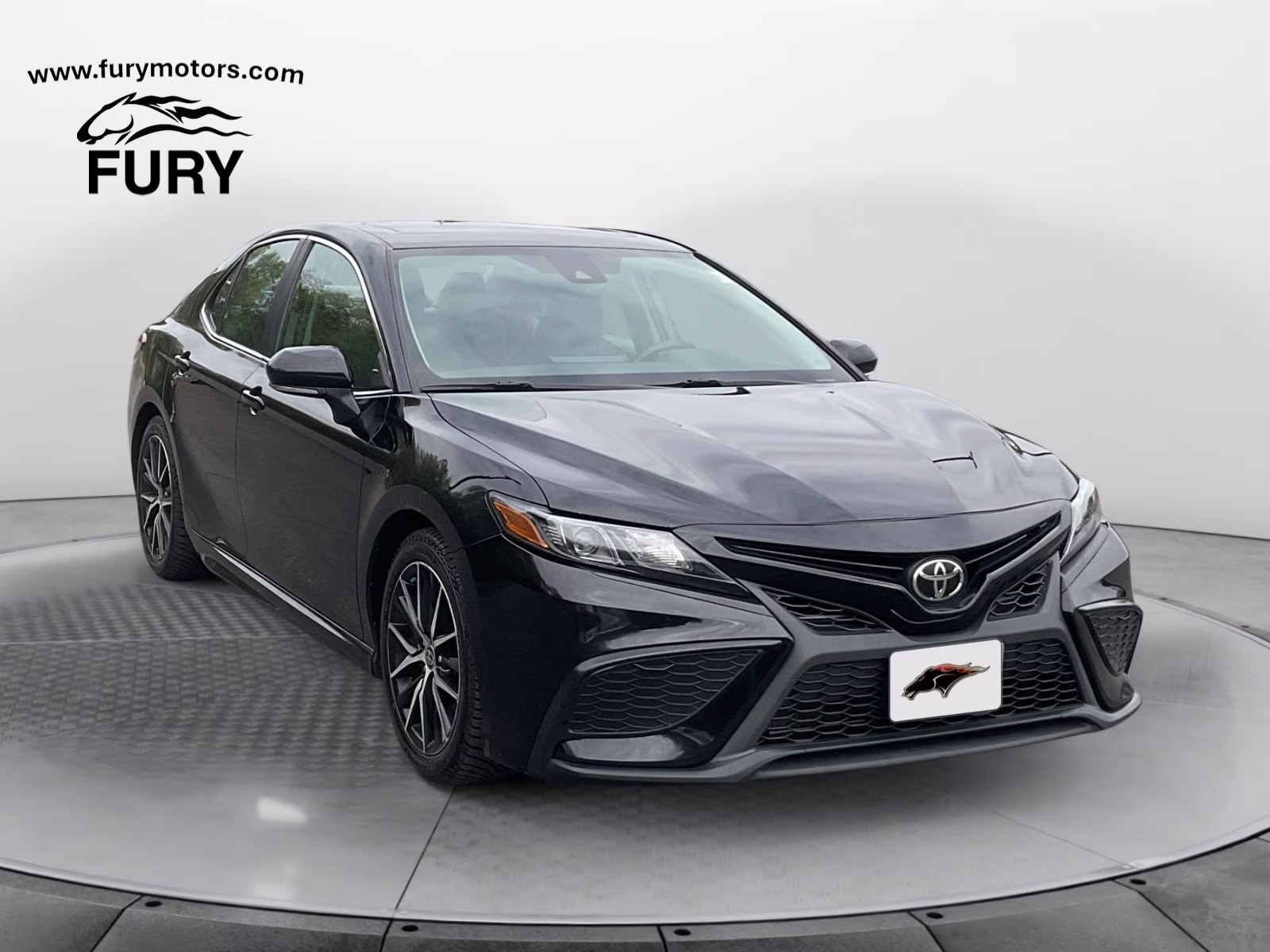 2021 Midnight Black Metallic Toyota Camry SE AWD Sedan