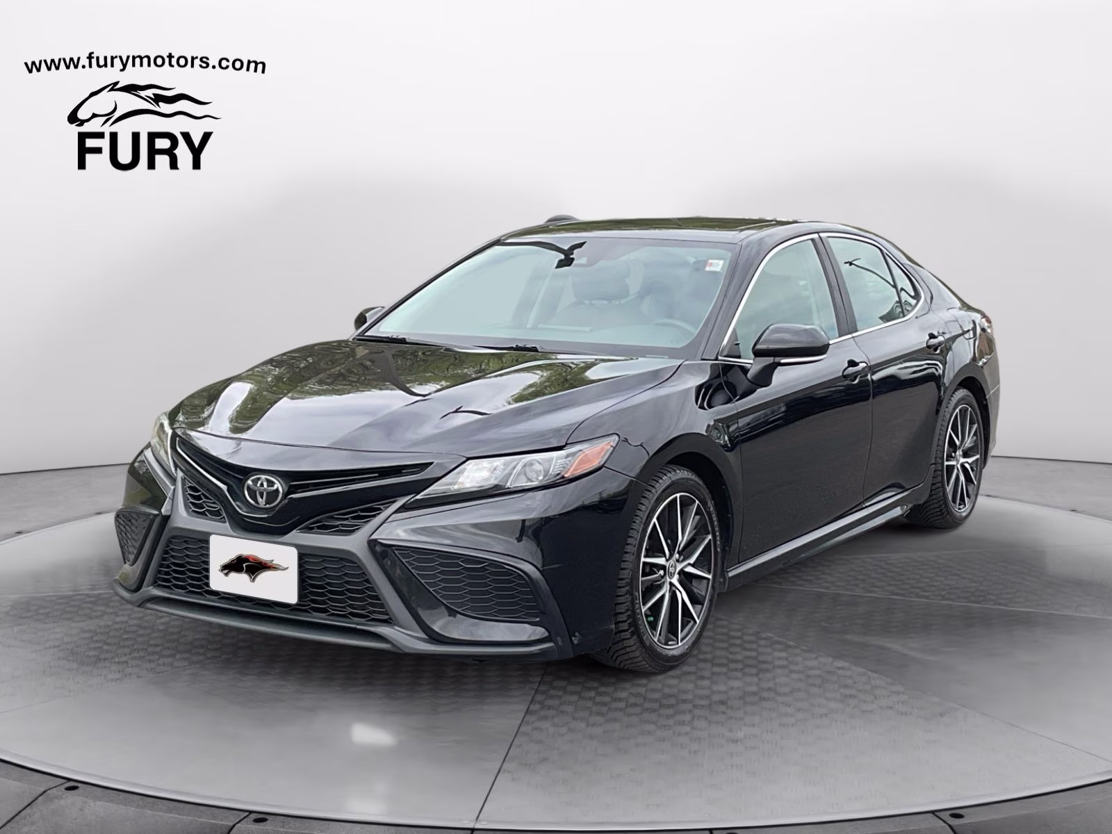 2021 Midnight Black Metallic Toyota Camry SE AWD Sedan