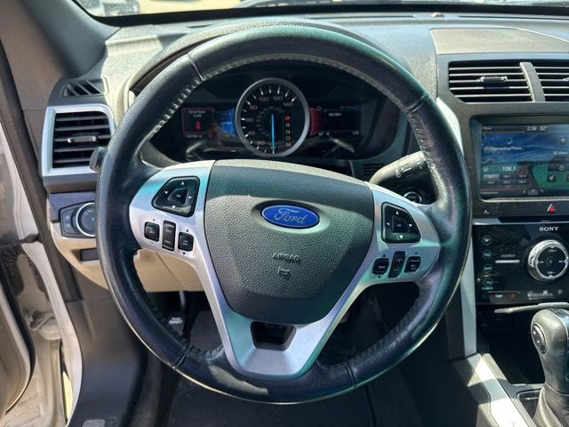 2014 White Platinum Clearcoat Metallic Ford Explorer Limited 4X4 SUV