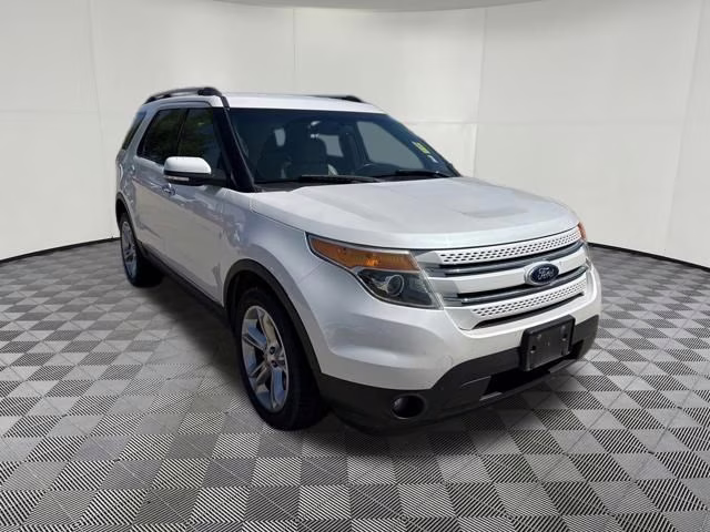 2014 White Platinum Clearcoat Metallic Ford Explorer Limited 4X4 SUV