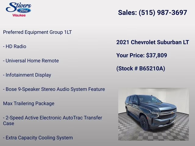 2021 Shadow Gray Metallic Chevrolet Suburban LT 4X4 SUV