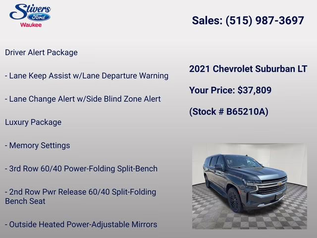 2021 Shadow Gray Metallic Chevrolet Suburban LT 4X4 SUV