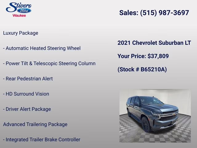 2021 Shadow Gray Metallic Chevrolet Suburban LT 4X4 SUV