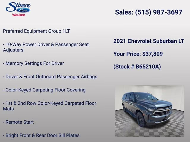 2021 Shadow Gray Metallic Chevrolet Suburban LT 4X4 SUV