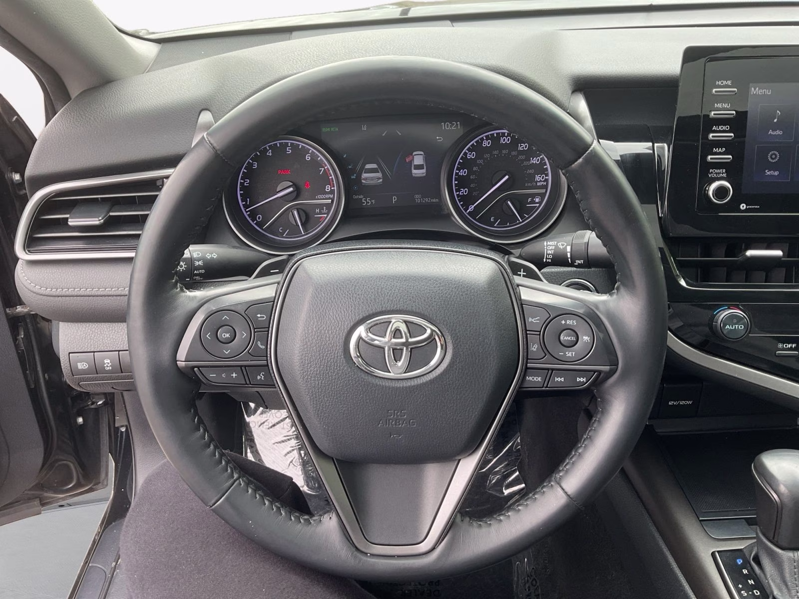 2021 Midnight Black Metallic Toyota Camry SE AWD Sedan