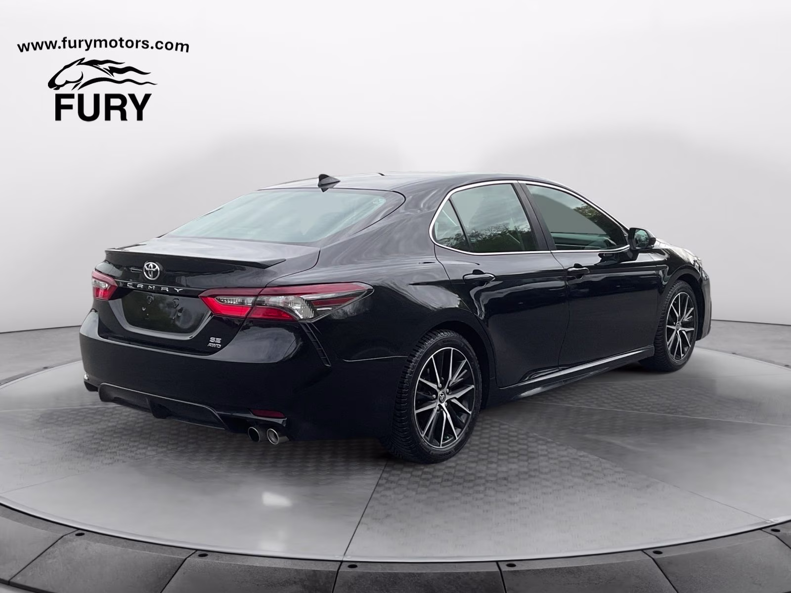 2021 Midnight Black Metallic Toyota Camry SE AWD Sedan
