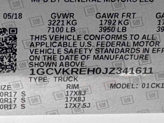 2018 Summit White Chevrolet Silverado 1500 LT 4X4 Truck