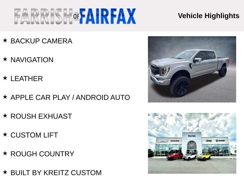 2022 Silver Ford F-150 Lariat 4X4 Truck
