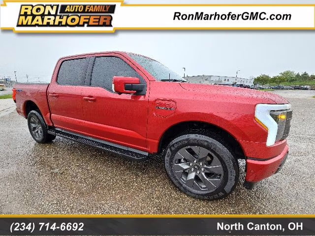 2023 Rapid Red Metallic Tinted Clearcoat Ford F-150 Lightning Lariat AWD Truck