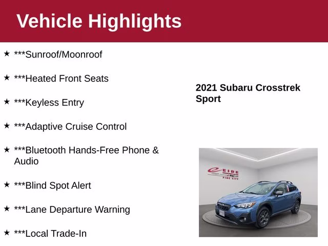 2021 Horizon Blue Pearl Subaru Crosstrek Sport AWD SUV