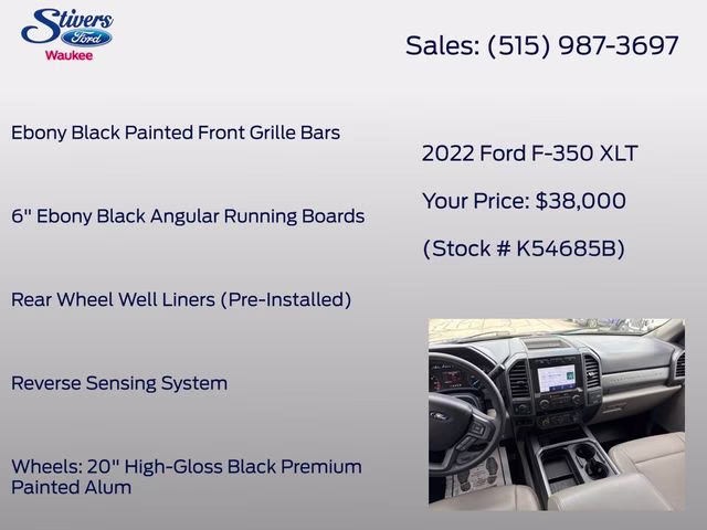 2022 Black Metallic Ford Super Duty F-350 SRW XLT 4X4 Truck