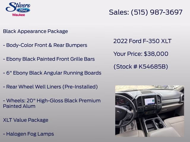 2022 Black Metallic Ford Super Duty F-350 SRW XLT 4X4 Truck