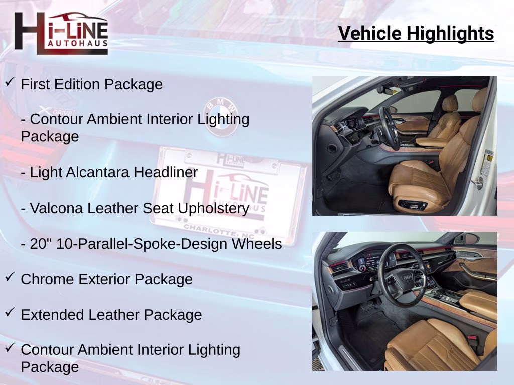 2019 Glacier White Metallic Audi A8 L 60 AWD Sedan