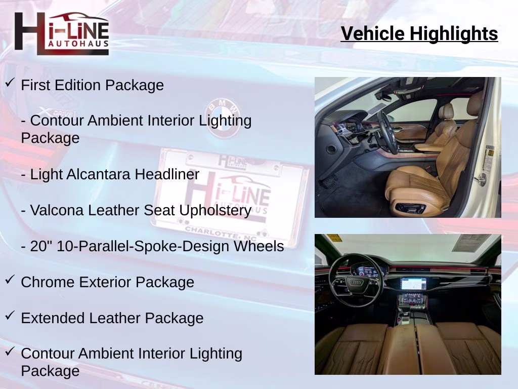 2019 Glacier White Metallic Audi A8 L 60 AWD Sedan