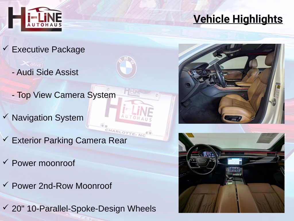 2019 Glacier White Metallic Audi A8 L 60 AWD Sedan